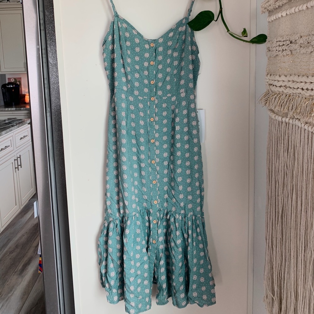 sage floral mermaid style dress